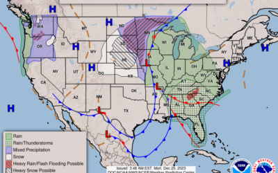 Dec. 25th; Merry Christmas! Rainy Holiday Forecast