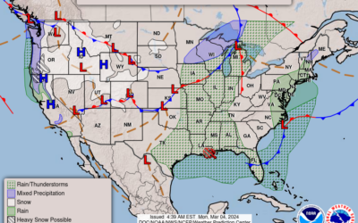 Mar. 4th; Gusty and Dry Monday, Wet Rest of the Week