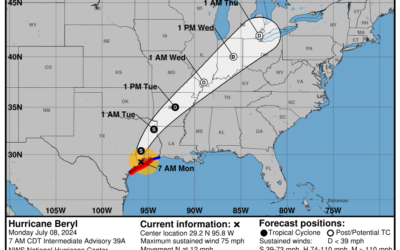 Jul. 8th; Tropical Trouble Likely Tomorrow as Beryl Arrives