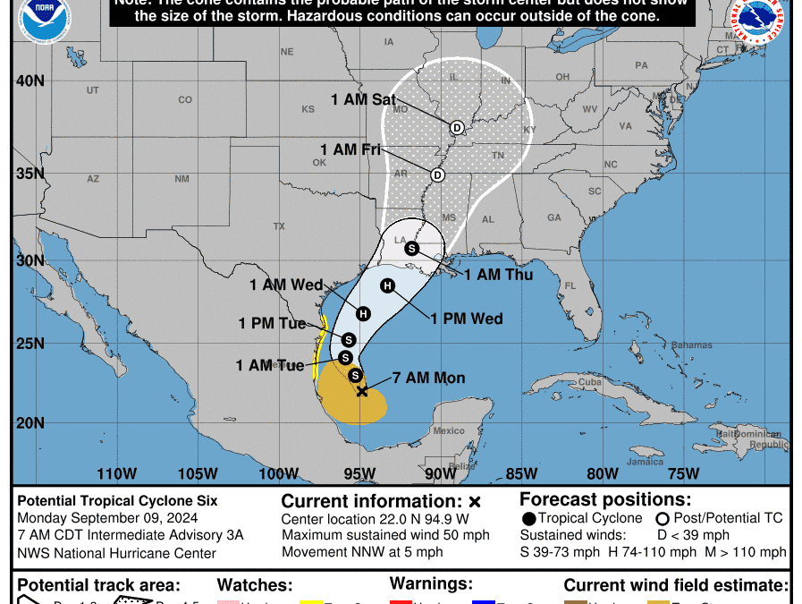 Sept. 9th; Tropical Trouble for the End of the Work Week