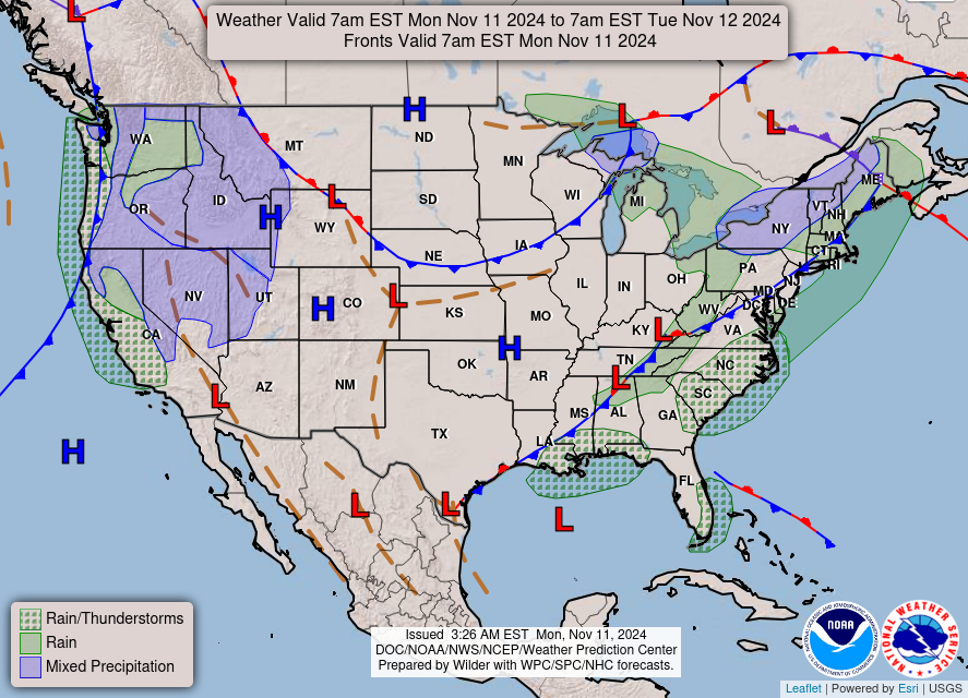 Nov. 11th; Beautiful Veterans Day Forecast for WABBLES