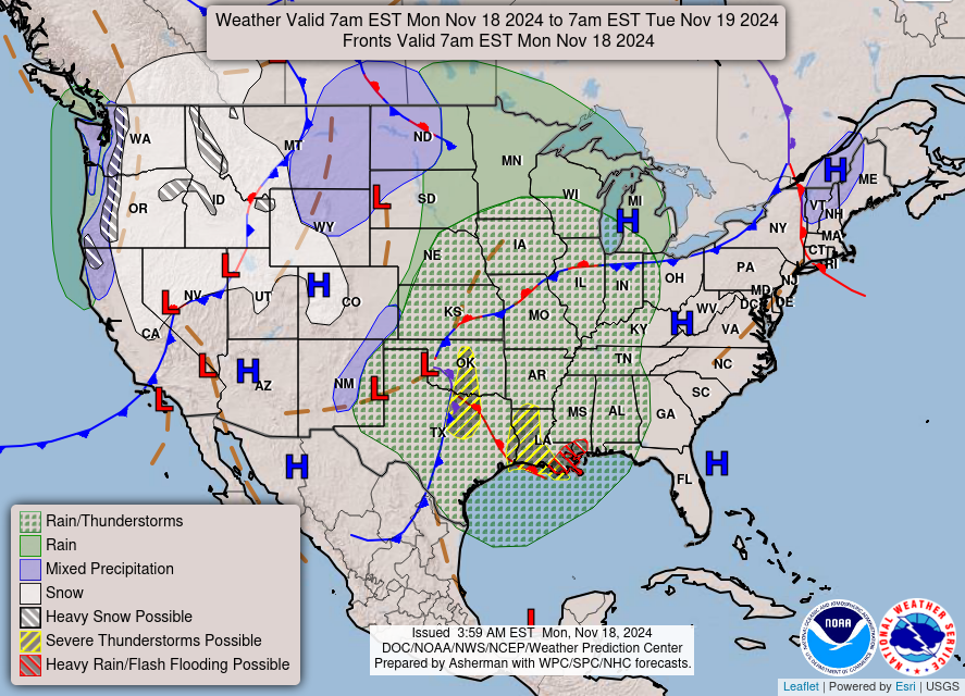 Nov. 18th; November Rain Leads to Major Midweek Cooldown