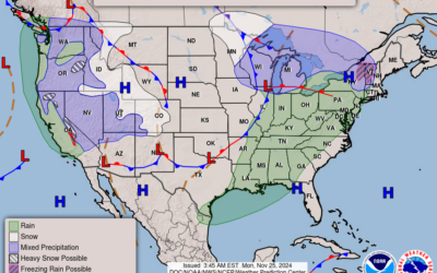 Nov. 25th; Thanksgiving Forecast Leaning Towards Rain