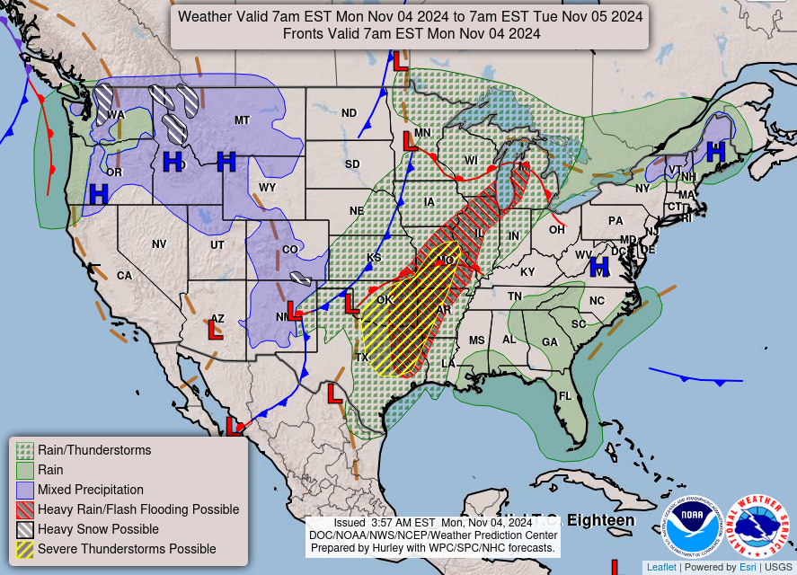 Nov. 4th; Active Weather Pattern Kicks Off November