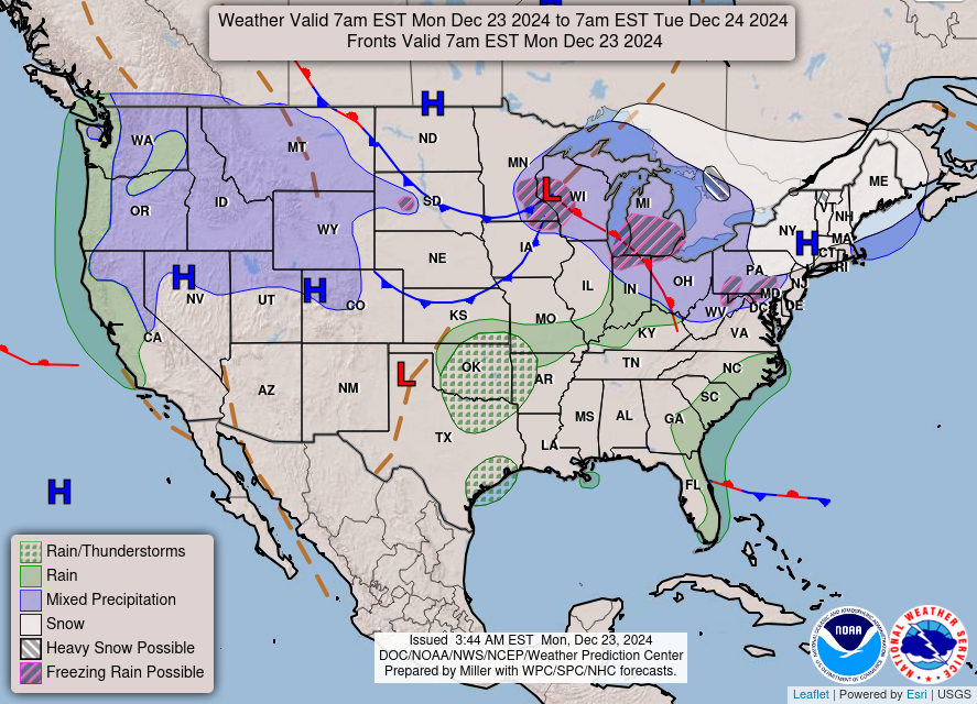 Christmas Forecast Calls For Rain this Holiday