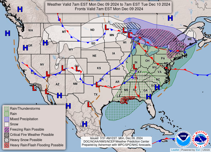 Dec. 9th; Messy Winter Precipitation Possible Thru Wednesday