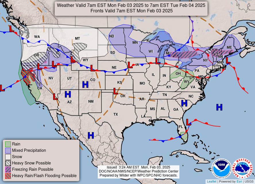 Feb. 3rd; Warm Start to February, Rain Returns Wed.