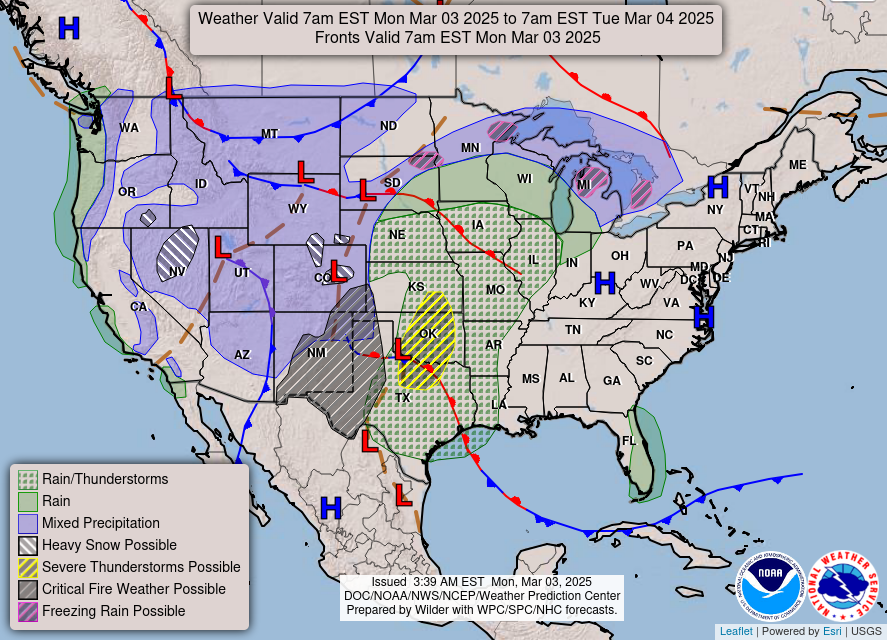 Mar. 3rd; March in like a Lion; Rain and Storms This Week