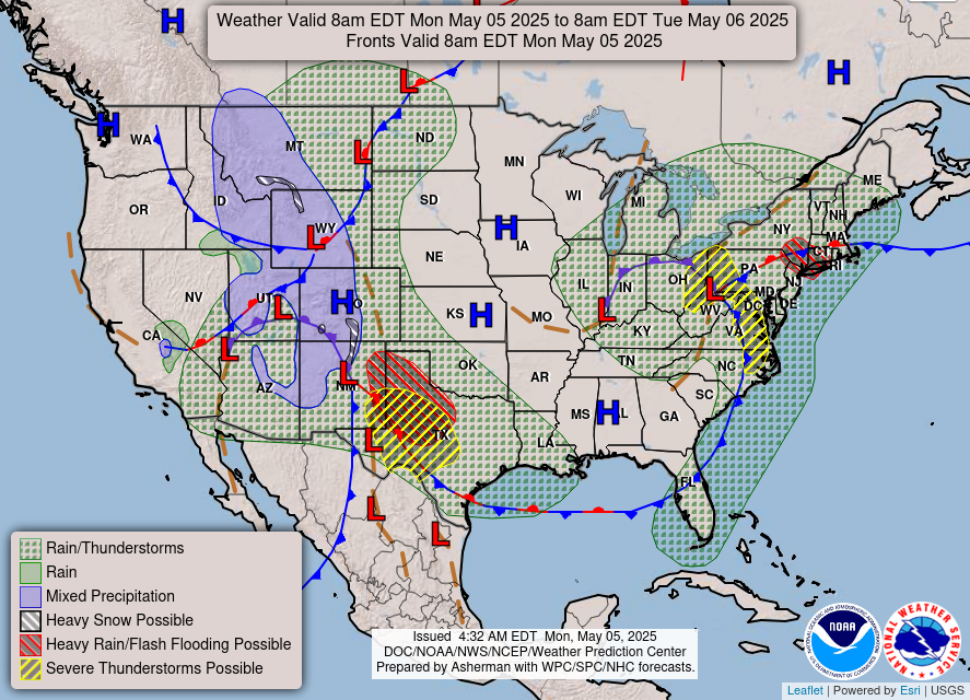 May 5th; Cloudy, Cooler, Wetter Week Likely